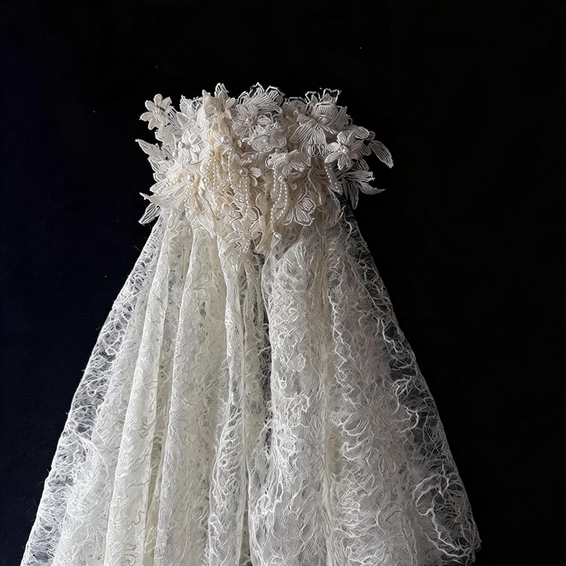 wholesale-artisan-lace-wedding-veil-vintage-ruffled-floral-crown-bridal-headpiece-for-boutique-inventory