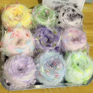 Light-colored mohair mystery box, hand-dyed yarn, dopamine-inducing DIY supplies, clearance sale. Gift for Makers.