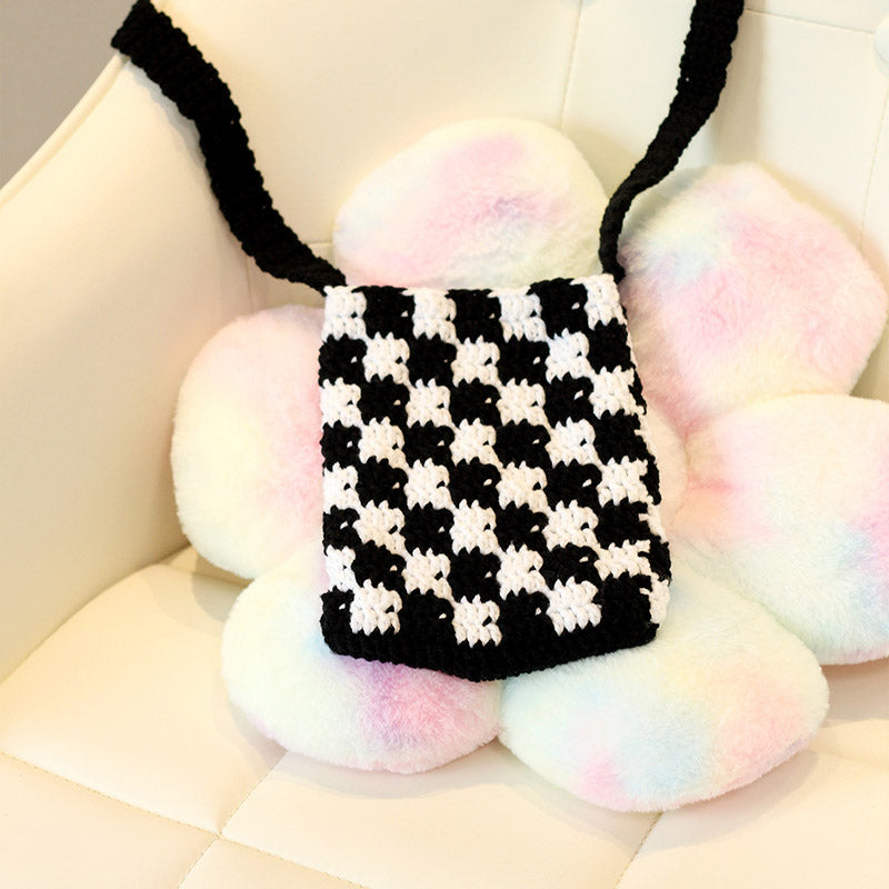 black-and-white-houndstooth-crochet-tote-bag-custom