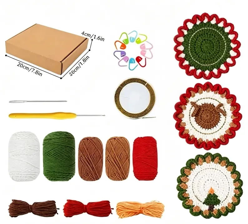 diy-christmas-coaster-crochet-starter-kit-festive-wreath-reindeer-tree-designs