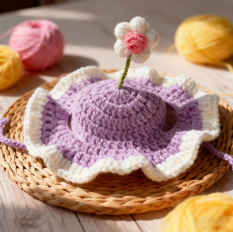 handmade-crochet-cat-hat-cute-flower-pet-bonnet-for-photos-daily-wear