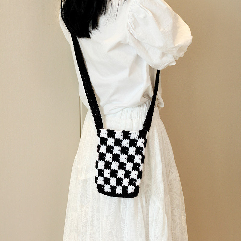 black-and-white-houndstooth-crochet-tote-bag-custom