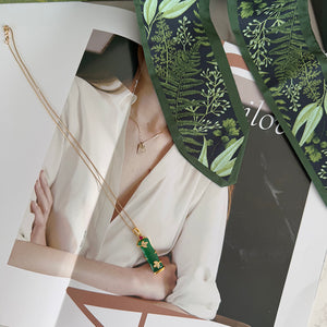 Elegant Bamboo Crystal Pendant