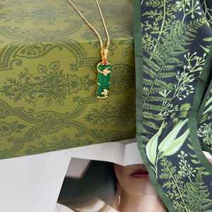 Elegant Bamboo Crystal Pendant