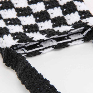 Handcrafted Shoulder Bag - Black & White Checkerboard - Holdbalance