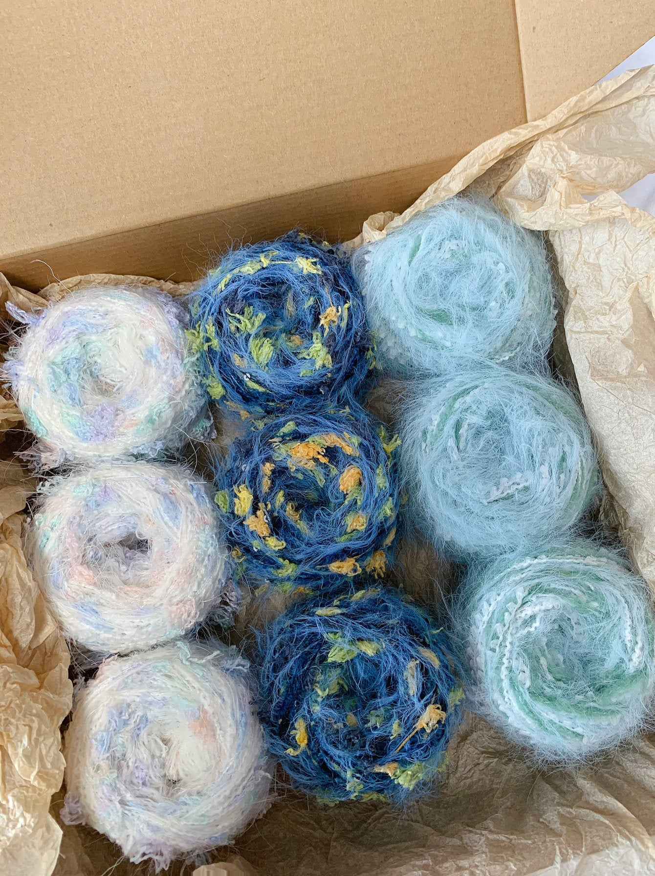 hand-dyed-yarn-mystery-box-clearance-sale-featuring-hand-dyed-yarn-hair-ties-knitting-and-crochet-yarns-and-mohair-yarn