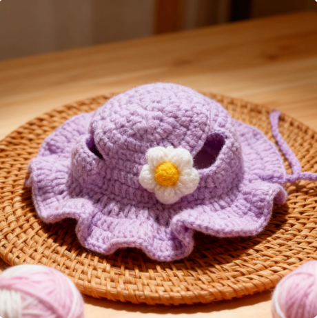 handmade-crochet-cat-hat-cute-flower-pet-bonnet-for-photos-daily-wear